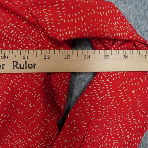 Ralph Lauren Top Womens 1X Tunic Red Long Sleeve Half Button Blouse Speckled - Picture 6 of 8